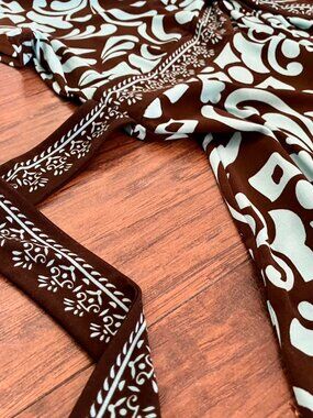 APT. 9 Teal and Brown Dress With Abstract Print, Women’s Size L